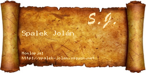 Spalek Jolán névjegykártya