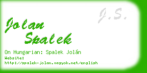 jolan spalek business card